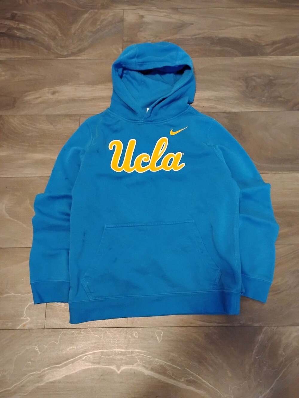 Nike UCLA Bruins Hoodie Size L Blue Script Logo College Sweatshirt